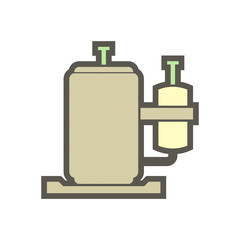 Air conditioner and air compressor part vector icon design on white background.