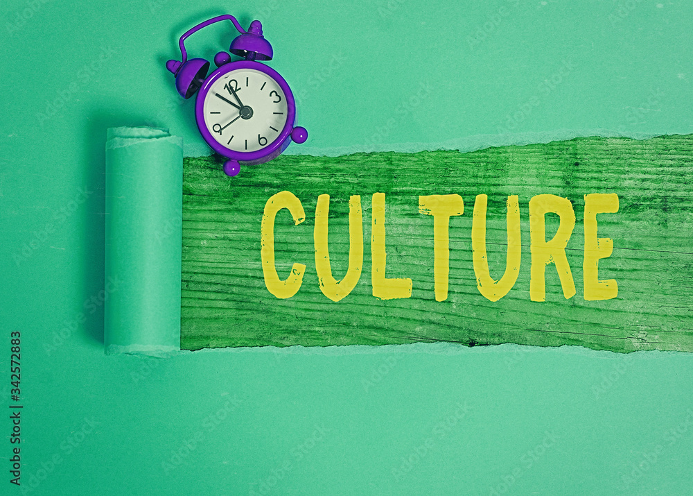 Aufkleber conceptual hand writing showing culture. concept meaning characteristics and knowledge of a particul