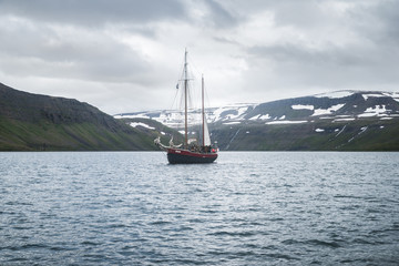 Sailing boat on the ocean