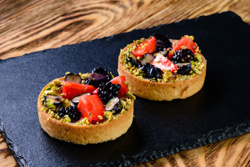 Mini dessert tart sweet pastries cake for the holiday