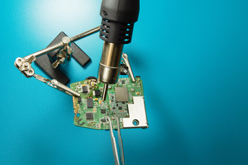 Repair of electronic devices and printed circuit boards. Soldering and desoldering of  electronic...