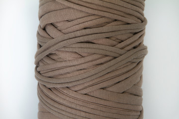 brown for knitting. Close up.