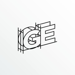 Initial Letter GE with Architecture Graphic Logo Design