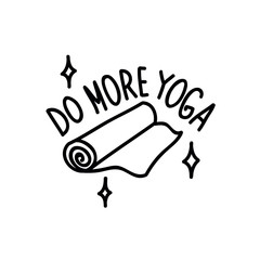 yoga mat, do more yoga doodle icon, vector illustration