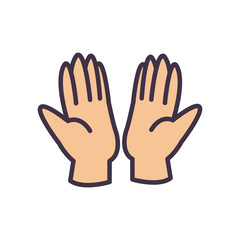 Isolated sign with hands fill style icon vector design
