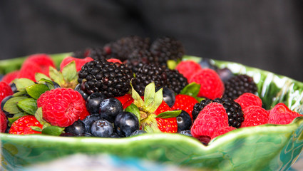 Fresh berries on the plate