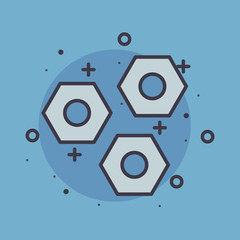 Fototapeta premium Construction three nuts vector design