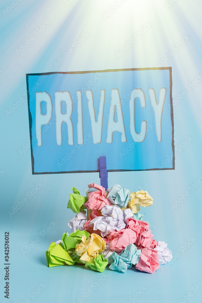 Poster writing note showing privacy. business concept for right to keep demonstratingal matters and informa