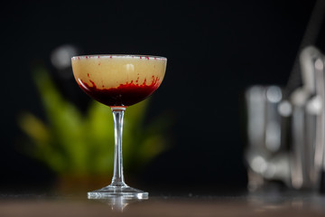 Close Up of Cocktail on Wooden Table