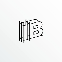 Initial Letter IB with Architecture Graphic Logo Design