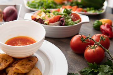 Vegan Food, Plant-based food. Vegetarian meals. Healthy Contain Meals