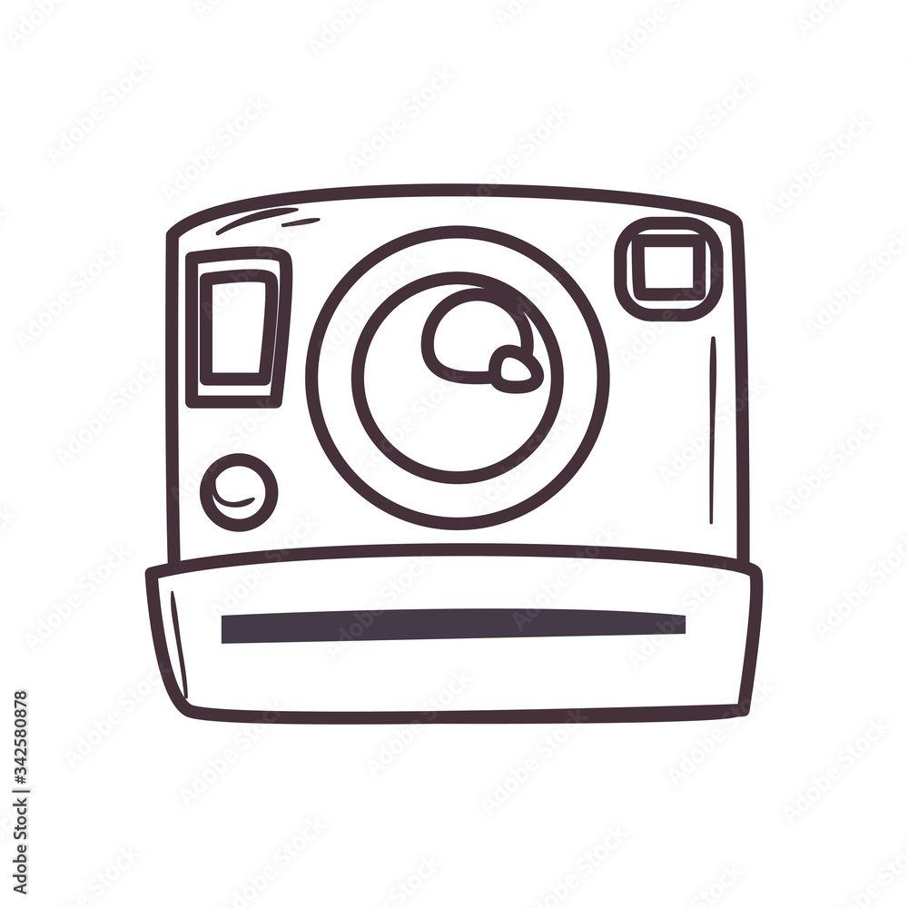 Aufkleber isolated camera line style icon vector design