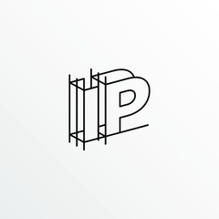 Initial Letter IP with Architecture Graphic Logo Design