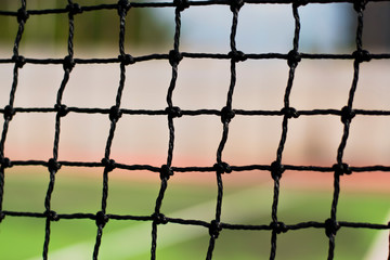 Fototapeta premium Tennis nets in the daytime.