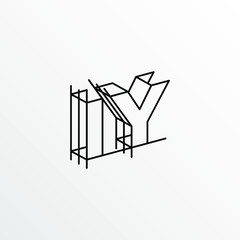 Initial Letter IY with Architecture Graphic Logo Design