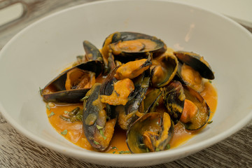 Mussels with butternut squashMussels with butternut squash