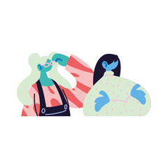 women talking about topics of the day