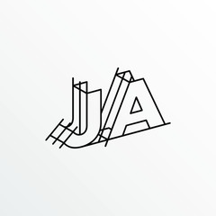 Initial Letter JA with Architecture Graphic Logo Design
