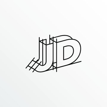 Initial Letter JD with Architecture Graphic Logo Design