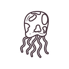 Isolated jellyfish line style icon vector design