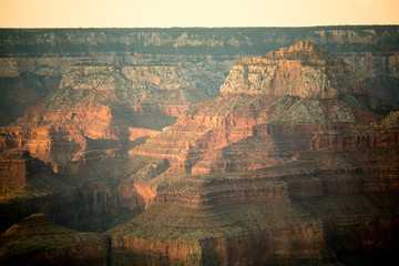 Rock formations as seen from the south rim of the Grand Canyon