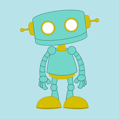 cute retro robot vektor