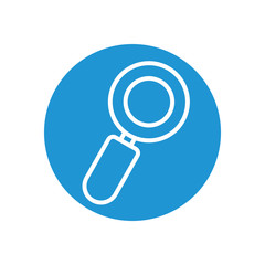 magnifying glass icon, line block style