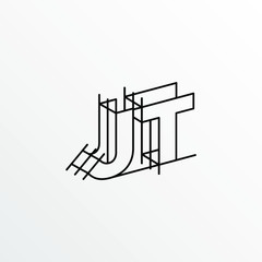 Initial Letter JT with Architecture Graphic Logo Design