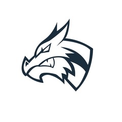Dragon mascot logo silhouette version. Dragon logo in sport style, mascot logo illustration design vector