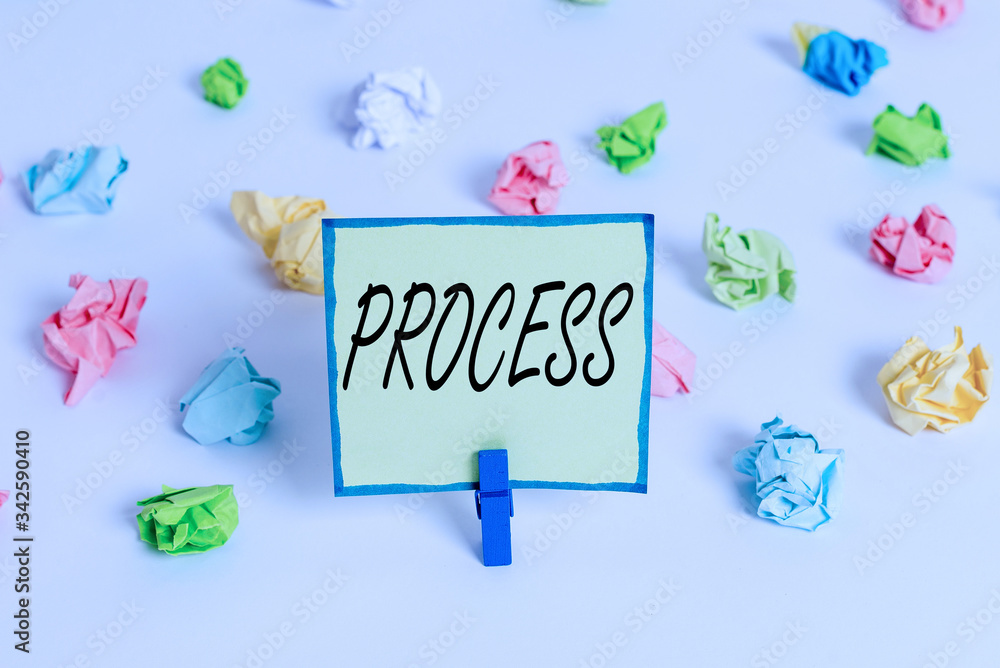 Poster conceptual hand writing showing process. concept meaning standard procedures how to handle a particu