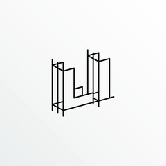Initial Letter LI with Architecture Graphic Logo Design