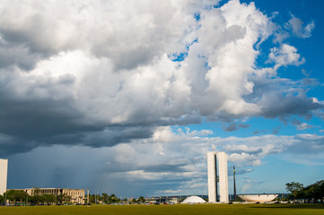 Ministries Esplanade and the National Congress in Brasilia, Brazil,