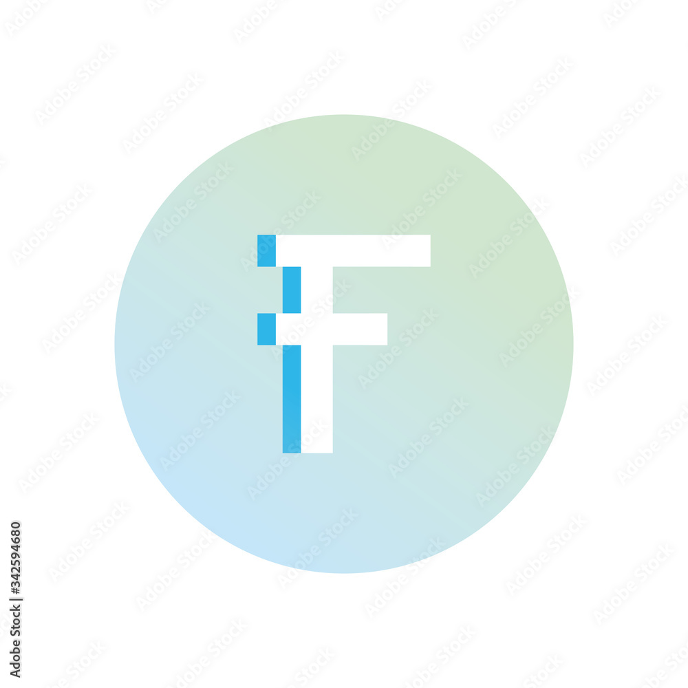 Poster f symbol gradient style icon vector design