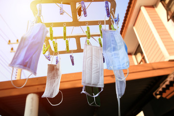 Protective face mask that are dried in the sun, health protection lifestyle