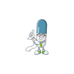 Mascot cartoon concept of vitamin pills with menu list