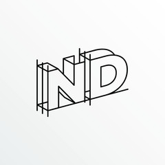Initial Letter ND with Architecture Graphic Logo Design