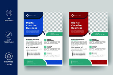 Colorful corporate flyer vector design template