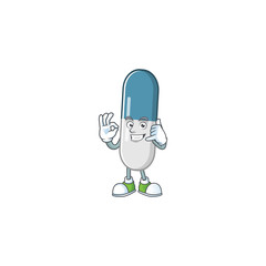 Vitamin pills mascot cartoon design make a call gesture