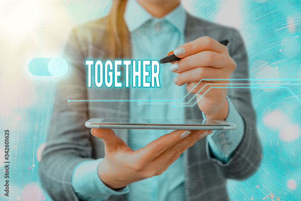 Poster handwriting text writing together. conceptual photo a close and harmonious relationship in which the
