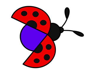 羽ばたくてんとう虫(赤)