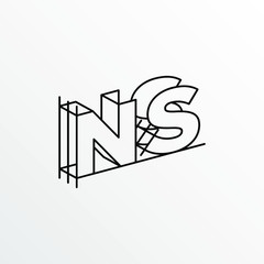 Initial Letter NS with Architecture Graphic Logo Design