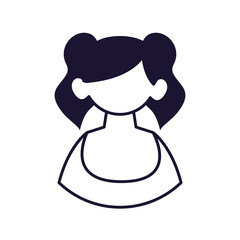 portrait of young woman, line style icon