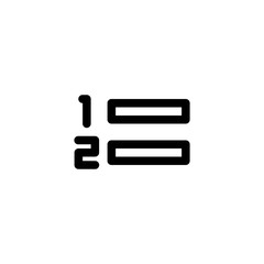 Number List User Interface Outline Icon Logo Vector Illustration

