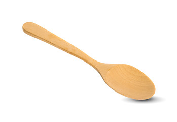 wooden spoon isolated on white background