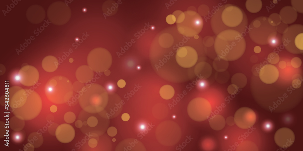 Poster vector background with golden bokeh dust, blur effect sparks