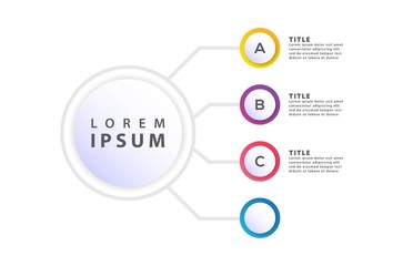 Vector infographics timeline design template with 3d paper label can be used for workflow with 4  options