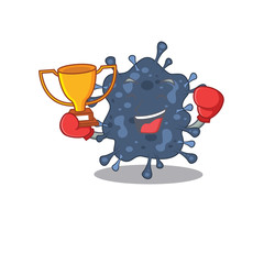 An elegant boxing winner of bacteria neisseria mascot design style