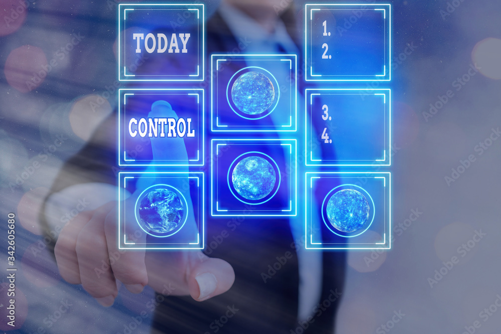 Poster writing note showing control. business concept for power to influence direct behavior actions course
