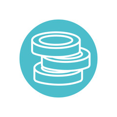 money coins icon, block line style