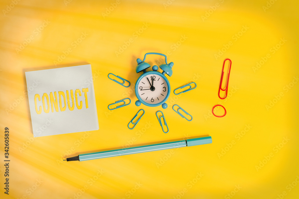 Poster conceptual hand writing showing conduct. concept meaning manner in which an organization or activity